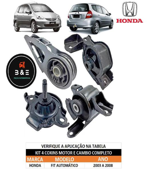 Imagem de 4 Coxim Motor Câmbio Honda Fit 2005 2006 2007 Automático