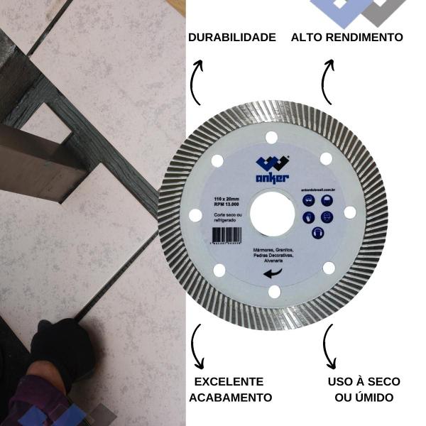 Imagem de 4 Disco Diamantado 105mm Turbo Ultra Fino Corte Porcelanato