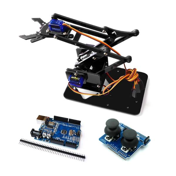 Imagem de 4 DOF Acrílico Braço Mecânico Robô Manipulador De Garra Kit DIY Para Arduino Maker Learning