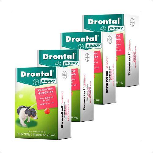 Imagem de 4 Drontal Puppy Suspensão 20ml Vermifugo Filhote Cães Bayer