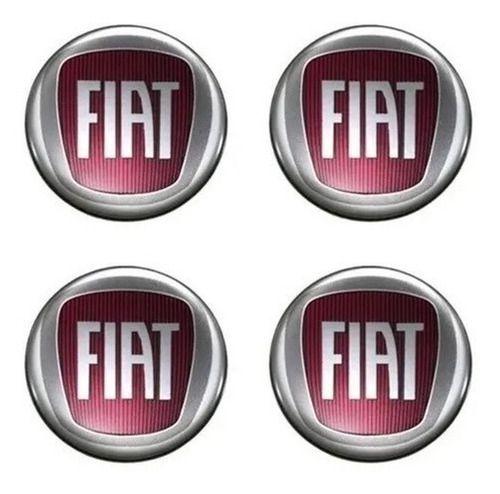 Imagem de 4 Emblema Adesivo Calota Fiat Argo Resinado Vermelho 48mm