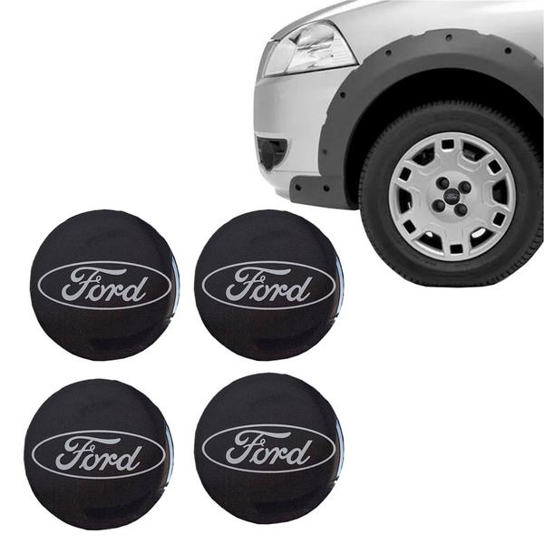 Imagem de 4 Emblema Adesivo Calota Ford Resinado Preto