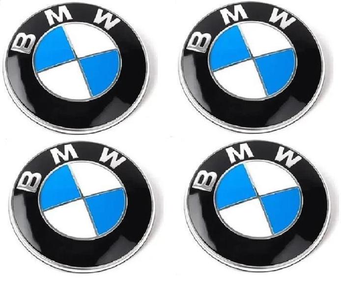 Imagem de 4 Emblema Adesivo Calotinhas Bmw Aluminio 56Mm