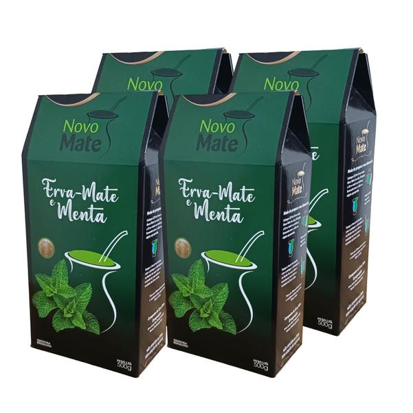 Imagem de 4 Erva Mate Chimarrão NOVO MATE MENTA composta 500g