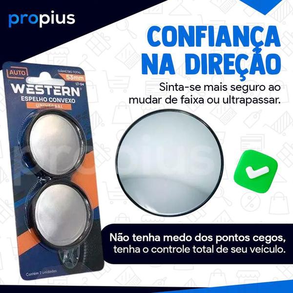 Imagem de 4 Espelhos Convexo Auxiliar Universal Garagem Redondo Segurança Centro 50mm Suporte Olho de Boi Lente Caminhão