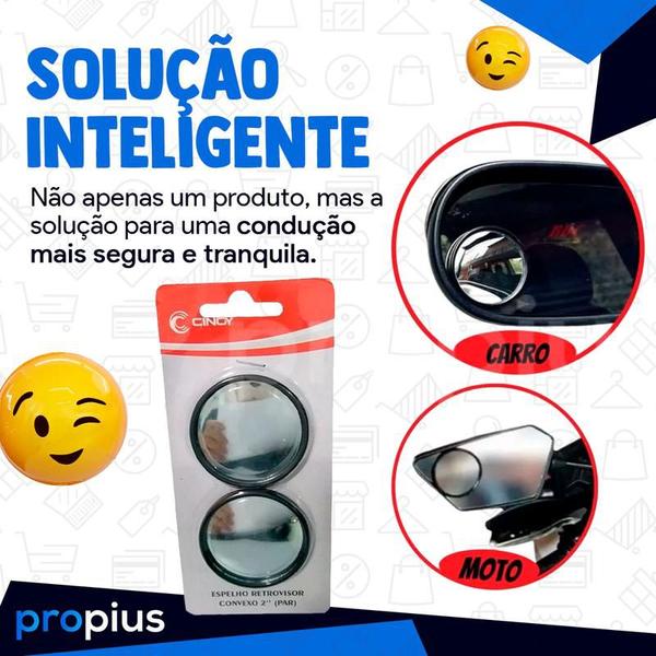 Imagem de 4 Espelhos Convexo Auxiliar Universal Ponto Cego Garagem Redondo Retrovisor 50mm Suporte Olho de Boi Lente Caminhão