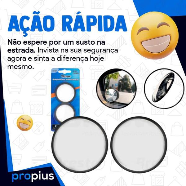 Imagem de 4 Espelhos Convexo Auxiliar Universal Ponto Cego Garagem Redondo Retrovisor 50mm Suporte Olho de Boi Lente Caminhão