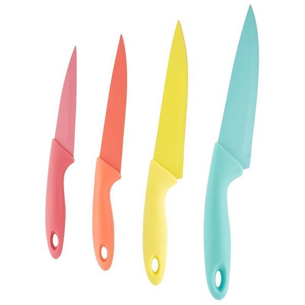 4 Facas Coloridas Aço Inox E Plástico - Clink Imagem de 4 Facas Coloridas Aço Inox E Plástico - Clink