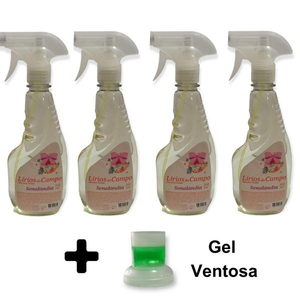 Imagem de 4 Facilitador de Passar Roupa Lírios do Campo Água Perfumada Borrifador 500ml Senalândia - Envio Já