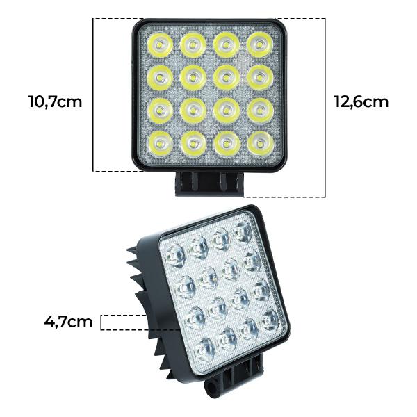 Imagem de 4 Farol De Milha 48w 16 Led Bivolt Forte Universal 6500K