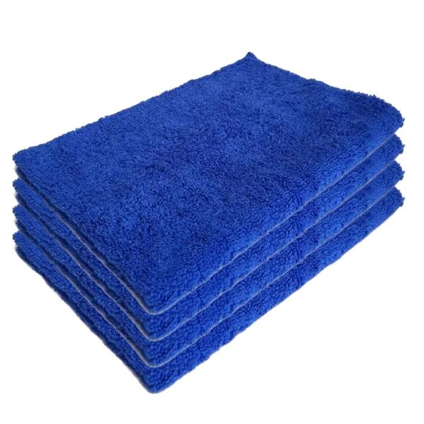 Imagem de 4 Flanelas De Microfibra 38x38cm 300Gsm Azul Detailer