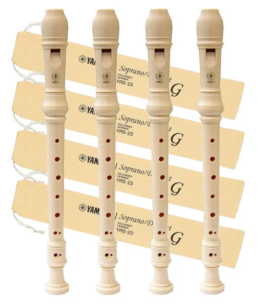 Imagem de 4 flautas doce yamaha soprano germânica yrs-23g