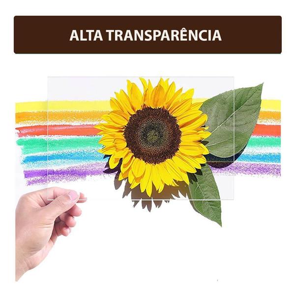 Imagem de 4 Folhas Acetato Transparente Cilindro 120X62 Cm Com 0,70 Mm