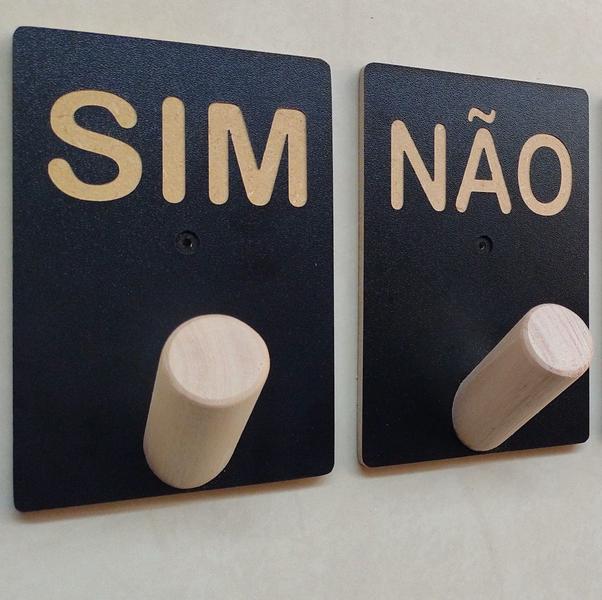 Imagem de 4 Ganchos pendurador provador de loja Sim Não pino inclinado