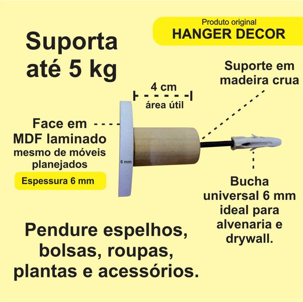 Imagem de 4 Ganchos penduradores de parede de Carrinho em MDF