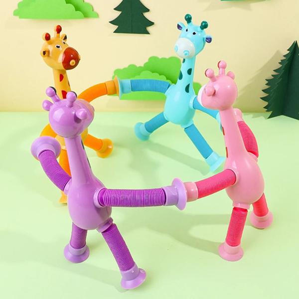 Imagem de 4 Girafas Pop It Tubo Estica E Gruda Melman Fidget Toys Tiktok