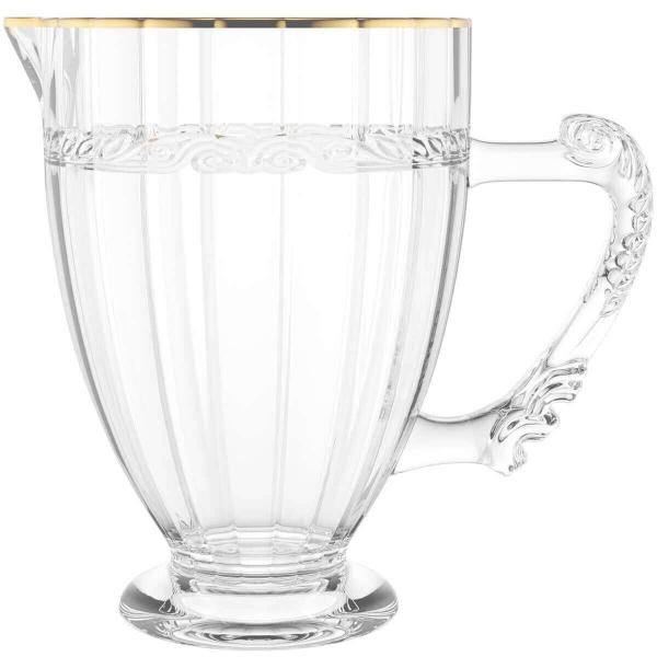4 Jarras de Cristal com Alça 1,3L Fio de Ouro Imperial Lyor Hotel Restaurante Imagem de 4 Jarras de Cristal com Alça 1,3L Fio de Ouro Imperial Lyor Hotel Restaurante