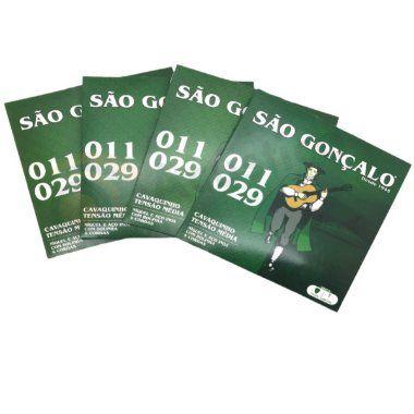 4 Jogos Encordoamento Cavaco São Gonçalo Cavaquinho Palheta Imagem de 4 Jogos Encordoamento Cavaco São Gonçalo Cavaquinho Palheta