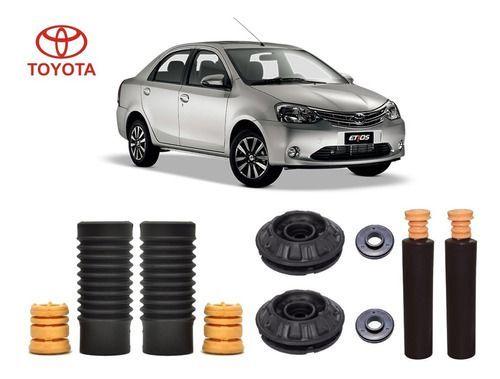 Imagem de 4 Kit Batente Coxim Rolamento Dianteiro Traseiro Etios Sedan 2015 2016 2017