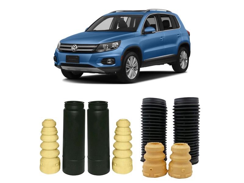 Imagem de 4 Kit Parcial Batente Dianteiro Traseiro Tiguan 2012 2013 14