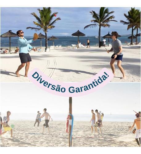 Imagem de 4 Kits Frescobol Beach Tenis Raquete E Bola Esporte Verão praia