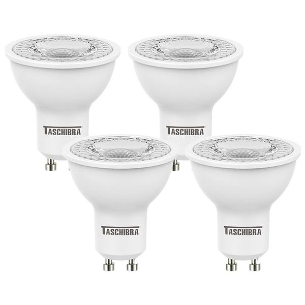 Imagem de 4 Lâmpada Led Taschibra Dicroica Mr16 7w Dimerizável 2700k