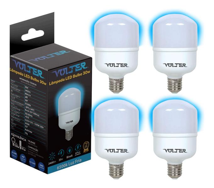 Imagem de 4 Lâmpadas Led Bulbo Volter 30w 6500k 2400lm Alta Potência