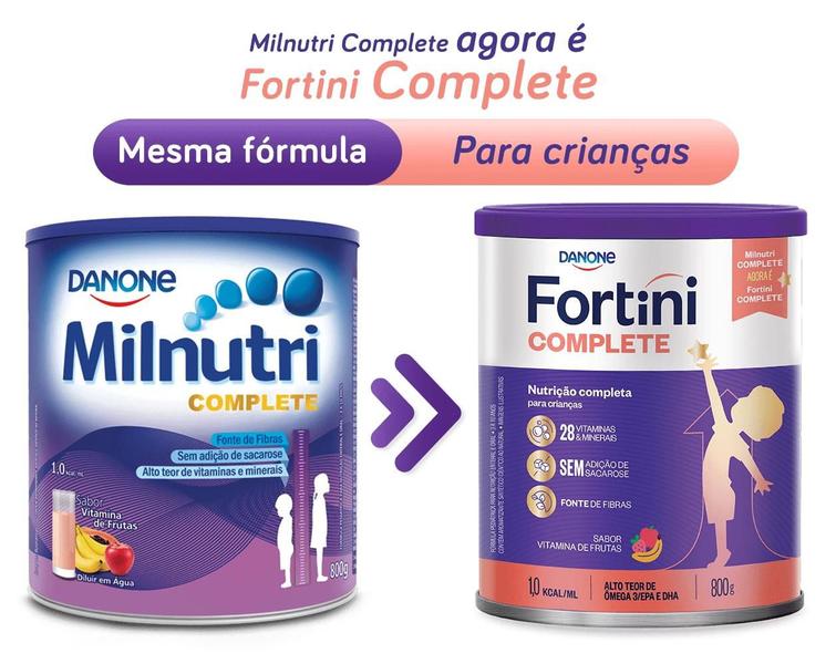 Imagem de 4 latas - Suplemento Infantil Em Pó Danone-  Fortini Complete -800g