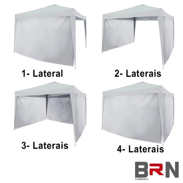 Imagem de 4 Laterais De Fechamento Branca 3x1,80 Metros Para Tenda 3x3