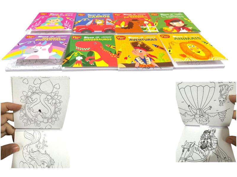 Imagem de 4 Livro Infantil Blocos De Colorir Mini Livros Temas Variado