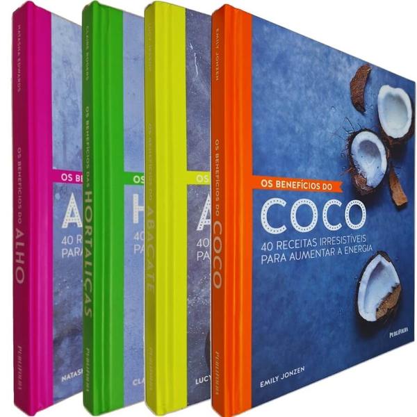 Imagem de 4 Livros Os Benefícios dos Alimentos (Alho, Hortaliça, Abacate e Coco): 160 Receitas Fantásticas Para Melhorar Sua Saúde