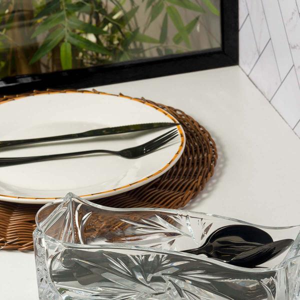 Imagem de 4 Lugares Americano Sousplats Lyor Marrom 38cm Mesa Rattan Plástico Trançado