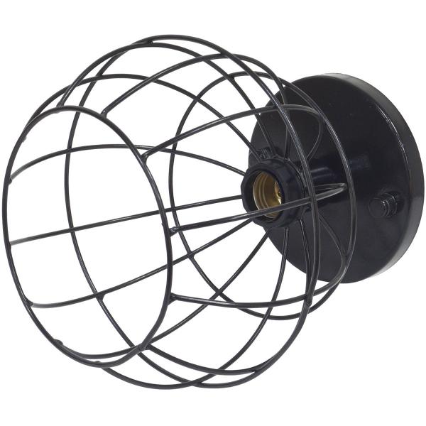 Imagem de 4 Lustres Teto Plafon Industrial Aramado Globo Retrô Luminária Sobrepor Vintage Preto Agp Ilumini