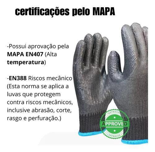 Imagem de 4 Luvas Epi Logística Borracha Vulcanizada Model. Certificada