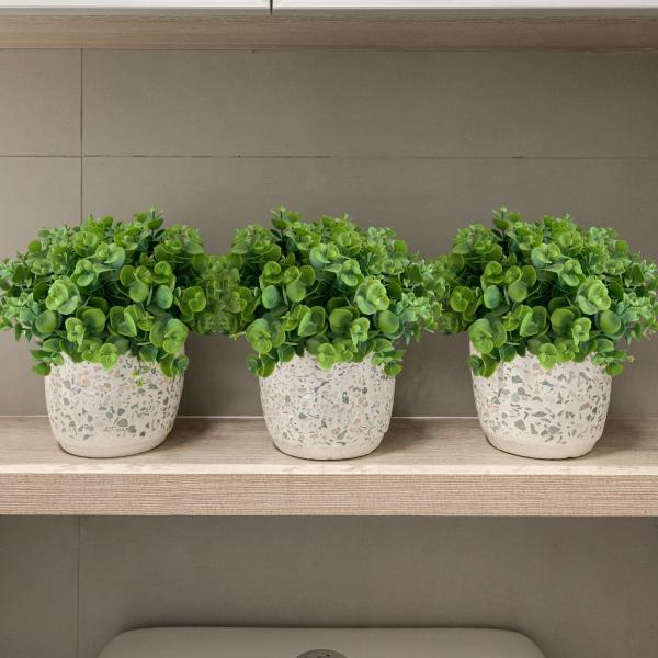 4 maços de Picks mini eucalipto (24 mini hastes) Planta de plástico artificial para enfeites - DE2823 - Decora Flores Artificiais Imagem de 4 maços de Picks mini eucalipto (24 mini hastes) Planta de plástico artificial para enfeites - DE2823