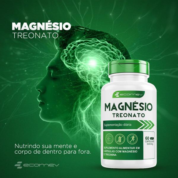 Imagem de 4 Magnesio Treonato 500Mg 240Cáps (4 Meses de Uso) Com Laudo