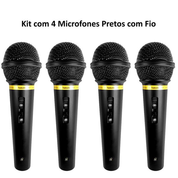 Imagem de 4 Microfone Dinâmico Profissional com fio Premium p/ Karaokê