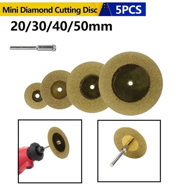 Imagem de 4 Mini Discos Serra 20/30/40 e 50mm Diamantados Para Vidro Plástico Metal