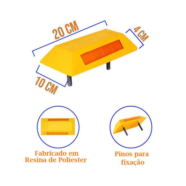 Imagem de 4 Mini Tachão Sinalização Redutor De Velocidade Com Cola Para fixação