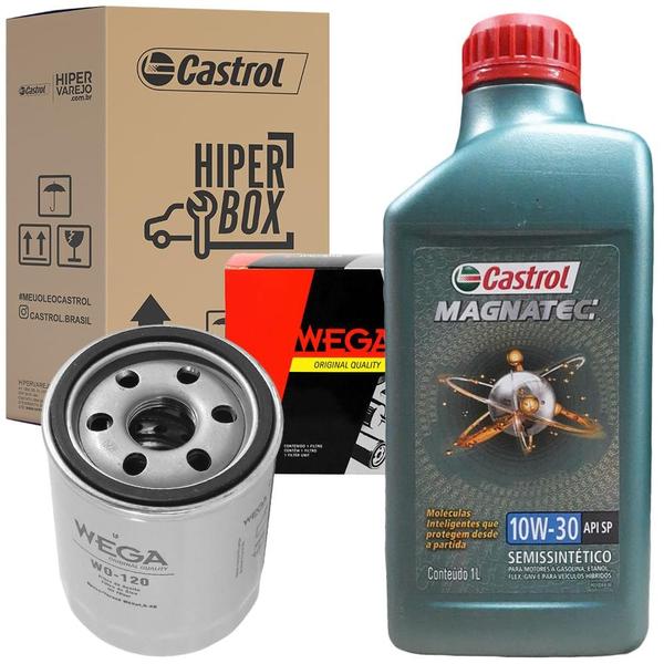 Imagem de 4 Óleo Semissintético 10W30 Castrol e Filtro Wega Honda Fit