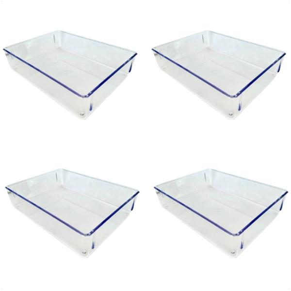 4 Organizadores Modular G Empilhável 23x17x5,5 Transparente - Utilyplastic Imagem de 4 Organizadores Modular G Empilhável 23x17x5,5 Transparente