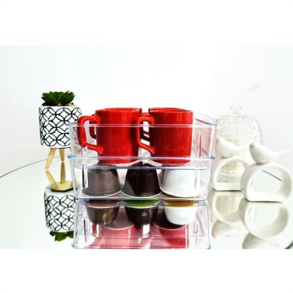 4 Organizadores Modular G Empilhável 23x17x5,5 Transparente - Utilyplastic Imagem de 4 Organizadores Modular G Empilhável 23x17x5,5 Transparente