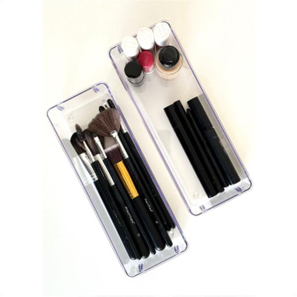 4 Organizadores Modular M Empilhável 23x8,8x5,5 Transparente - Utilyplastic Imagem de 4 Organizadores Modular M Empilhável 23x8,8x5,5 Transparente