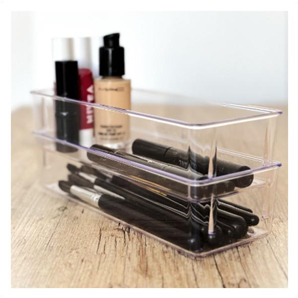4 Organizadores Modular M Empilhável 23x8,8x5,5 Transparente - Utilyplastic Imagem de 4 Organizadores Modular M Empilhável 23x8,8x5,5 Transparente