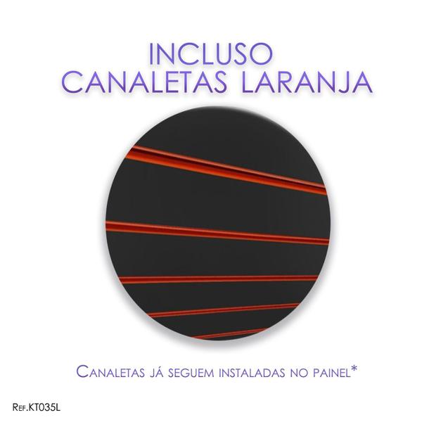 Imagem de 4 Paineis Canaletados - 0,61 X 0,61 + 100 Ganchos 15CM + CANALETA LARANJA