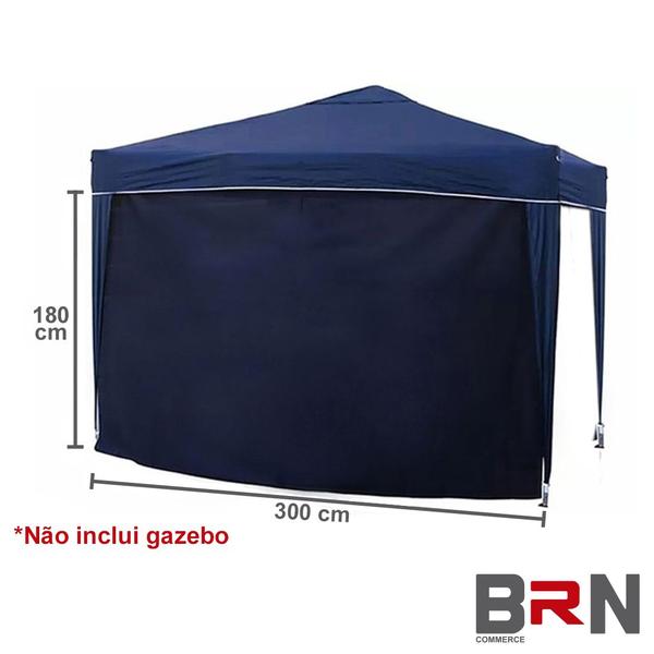 Imagem de 4 Paredes de Fechamento Lateral Removível Cor Azul Para Tenda Gazebo 3x3