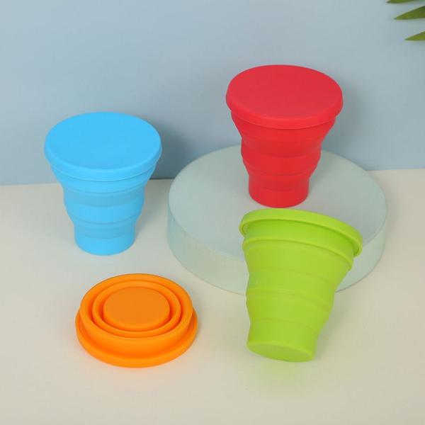 Imagem de 4*pcs 170ml Mini Copo dobrável de silicone, esportes ao ar livre