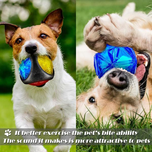 Imagem de 4 peças Spiny Light up Ball Multi-Color Flash LED Glowing Interactive Ball Elastic Flashing Ball Dog Squeaky Toy Toy Bounce-Activeed Toy Pet Light Ball for Dogs and Puppies