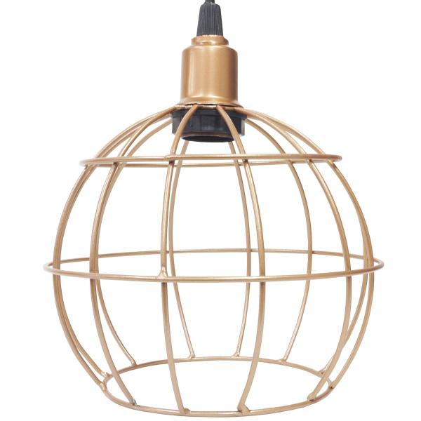 Imagem de 4 Pendentes Aramado Globo Luminária Lustre Luxo Teto Retrô Vintage Cobre Rose Gold Industrial