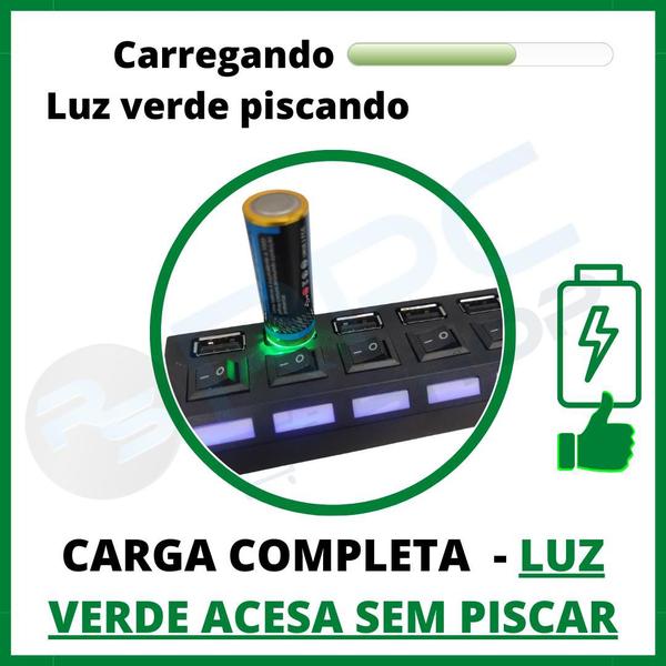 Imagem de 4 Pilhas Aa Recarregável Usb 1.5v Pequena Cilíndrica Bateria Cartela Durável Econômica Energia Comum